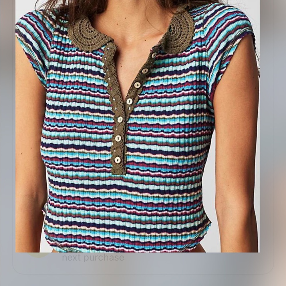 Free People Multicolor Striped Crop Top
